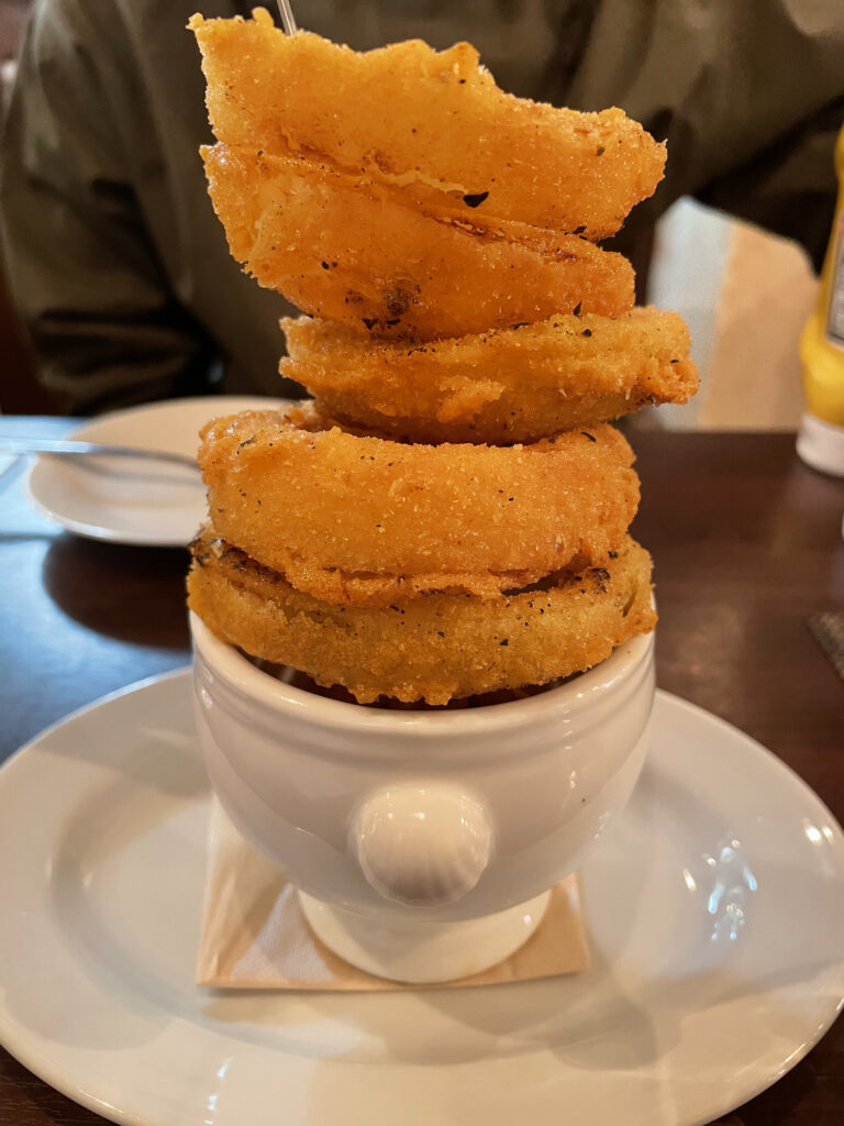 Onion Ring as Side for Halal Lamb Burger in Tokyo