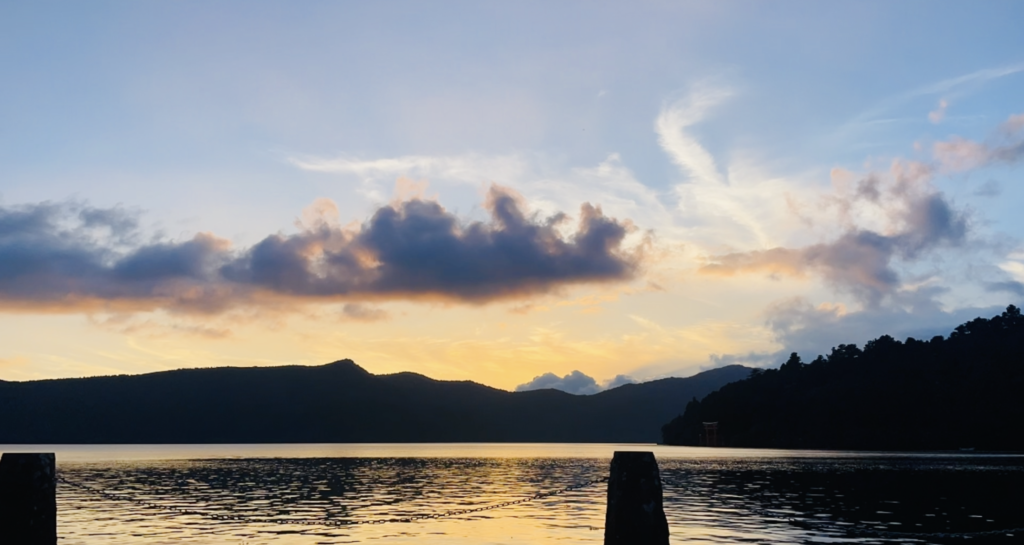 Sunset nearby the Lake at Moto-Hakone